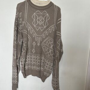 McGregor Taupe Geometric Crewneck Sweater